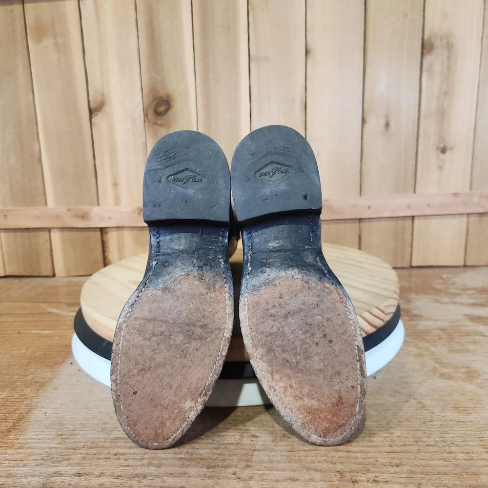 Nocona Roper Western Boots Kids 4 B Blue Leather Round Toe Cowboy